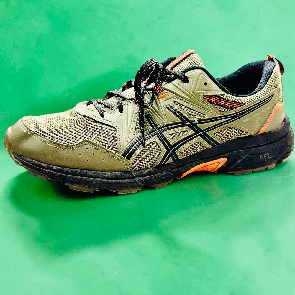 Asics Gel-Venture 8 Mens Trail Running Shoes Olive Green Orange 1011A824 Size 11